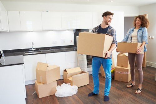 Checklist and packed boxes ready for a Clapham house move